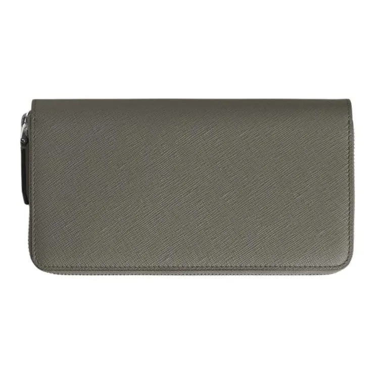 MONTBLANC Grain Cow Leather Wallet Men's Medium Gray-1