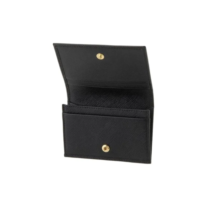 PRADA Leather Card Holder Card Holder Regular Men's Black-2
