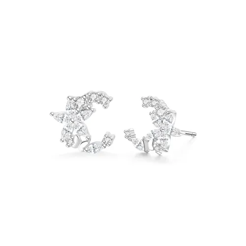 Love Link 999 Fine Silver Stud Earrings Women's