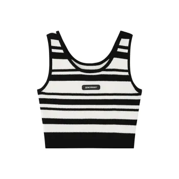 MacyMccoy Tank Tops Women's Black White Stripes