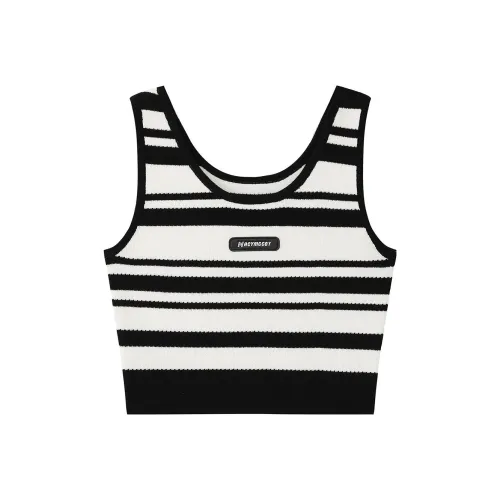 MacyMccoy Tank Tops Women's Black White Stripes