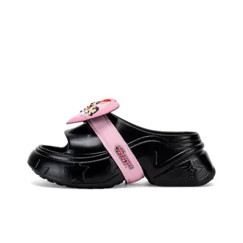 THE POWERPUFF GIRLS x STARTER Slip Resistant Cushioning Slide Slippers Women's Dazzling Black
