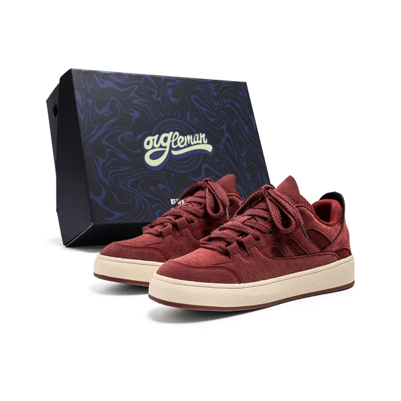 OUGLEMEN Abrasion Resistant, Lightweight, And Breathable Low Top Skateboard Shoes Men's Box Included-10