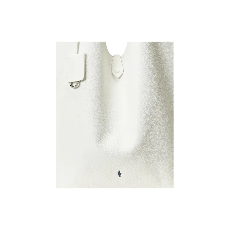 Polo Ralph Lauren Cow Leather Tote Bag, Shopping Bag, Shoulder Bag Large Size Women's Paper White-3