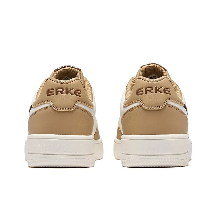Erke Skateboard Coverage, Cushioning, Lightweight Low Top Skateboard Shoes Men's White Khaki-3