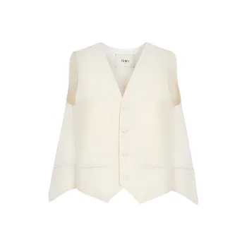 FENDI V Neck Cut Out Detailed Cape