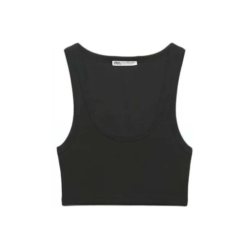 ZARA Tank Tops Women's Black-0