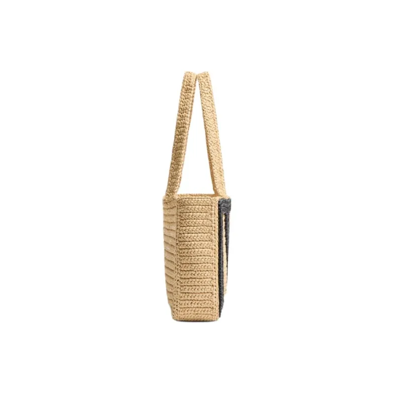 Valentino Raffia Tote Bag, Shopping Bag, Handbag, Shoulder Bag Medium Size Women's Natural-2