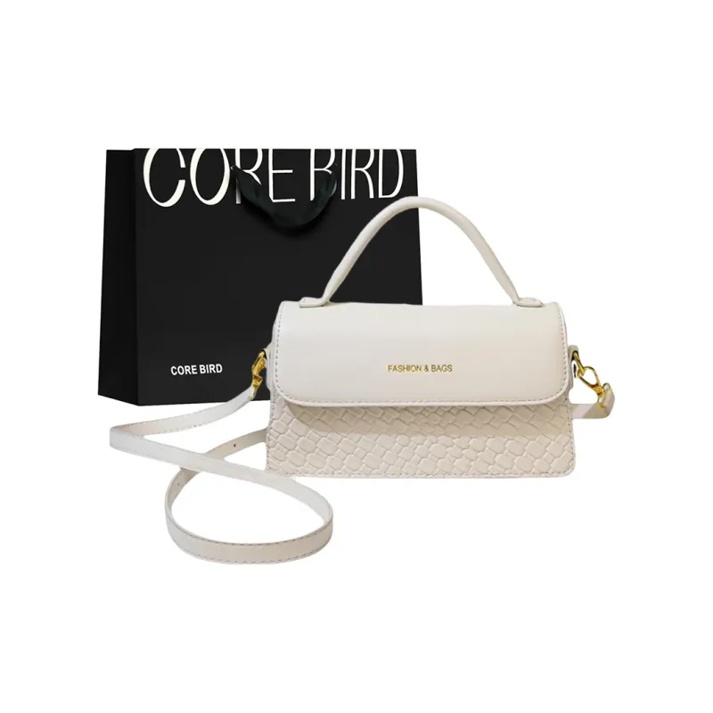 CORE BIRD PU One Shoulder Handbag Regular Women's Black/Ecru/Coffee-12