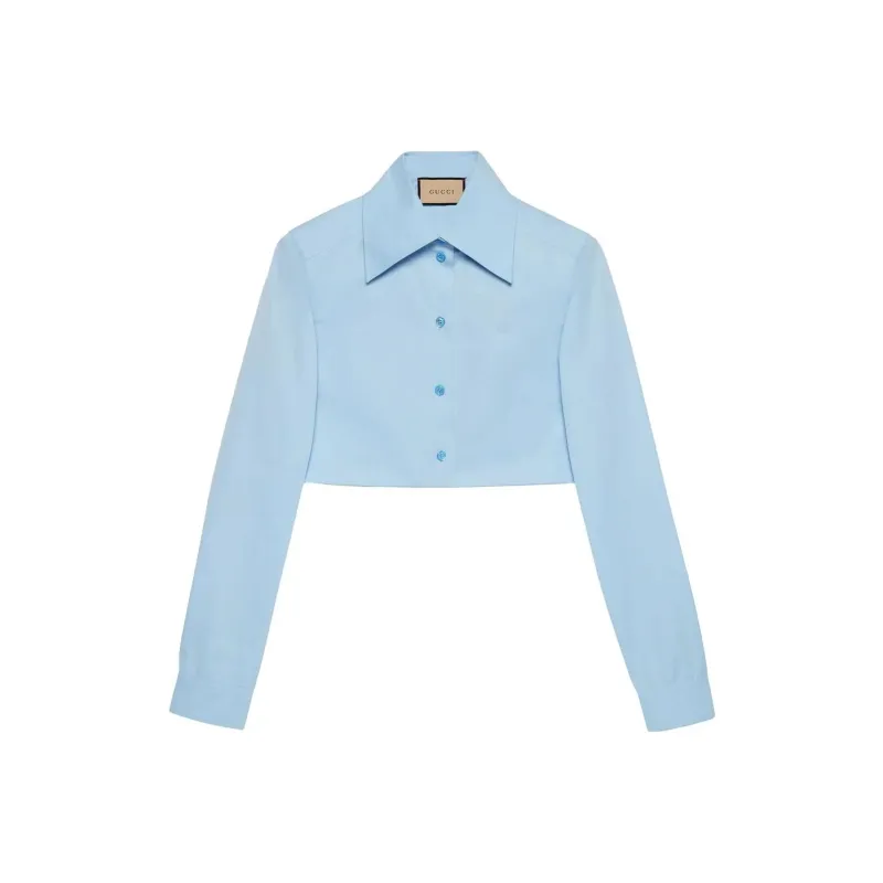 GUCCI Cropped Poplin Shirt-0