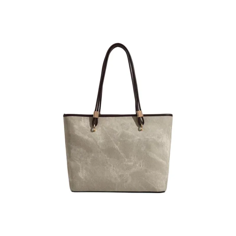 OCTSUI PU Tote Bag, Shopping Bag, Shoulder Bag Women's Light Green/Ecru-2