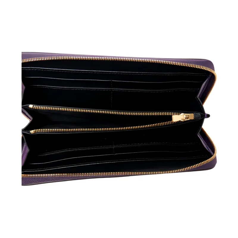 Mulberry Grained Cow Leather Wallet Women's Purple-4