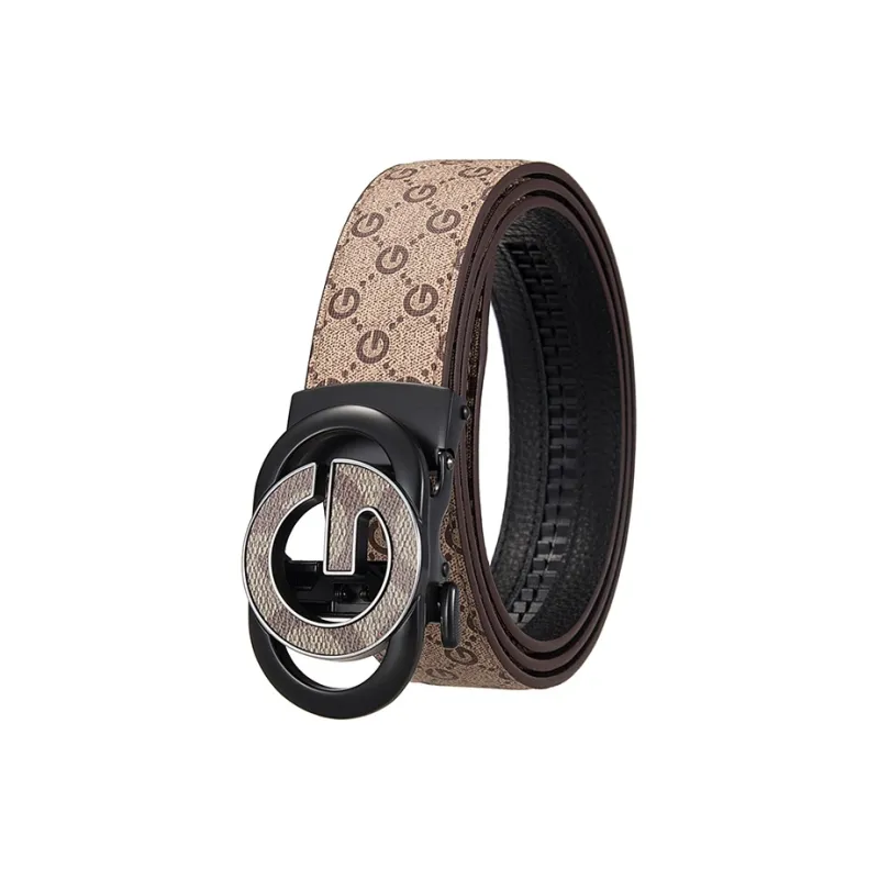 Lanza Top Grain Cow Leather Belts Men's Width 3.5CM-2