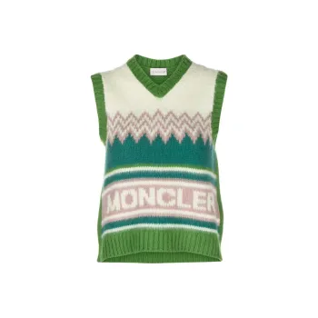 Moncler Knitted Vest 'Green/Pink/White'