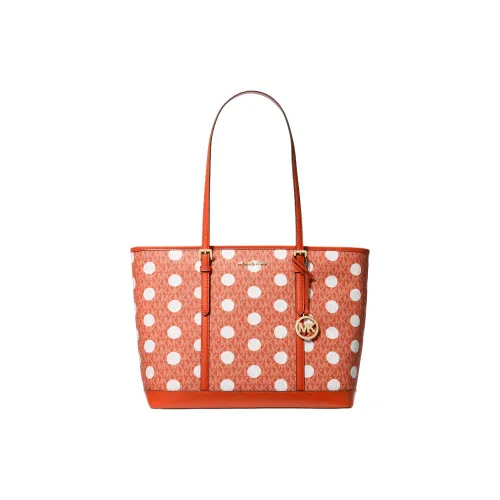 MICHAEL KORS Jet Set Coated Canvas tote Liuto Bag, Shopping Bag, Handbag Large Size Women's Red Clay