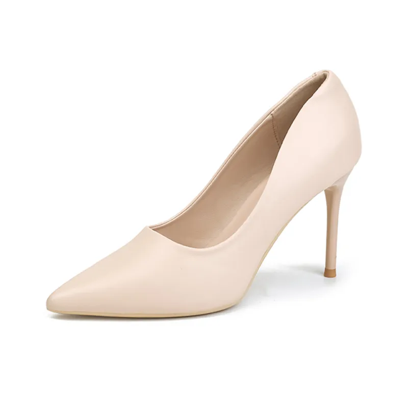 Lan Miao Slim Heel High Heels Women's Nude-0