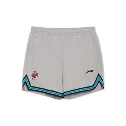 LiNing CBA Collection Professional Basketball Collection Basketball Shorts Men's Silver Gray