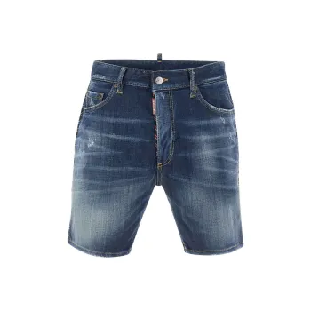 DSQUARED 2 Dark Easy Ripped Wash Marine Shorts