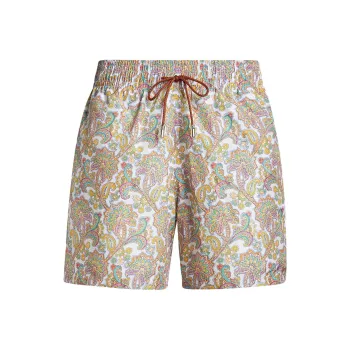 METROCITY Floral Printed Drawstring Swim Shorts