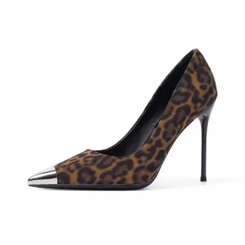 Crelinkxlat Slim Heel High Heels Women's Leopard Print