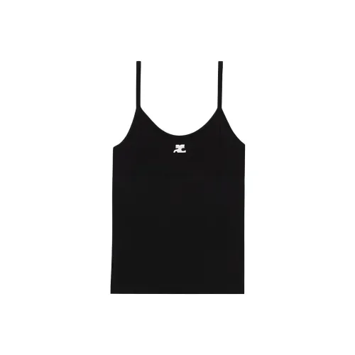 COURREGES Rib Knit Tank Top 'Black'