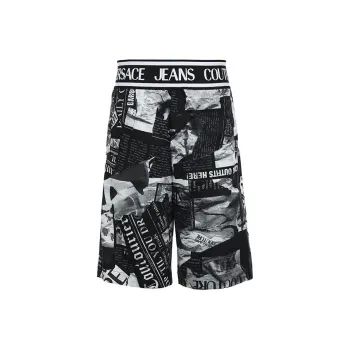 VERSACE JEANS COUTURE Magazine Printed Knee Length Shorts