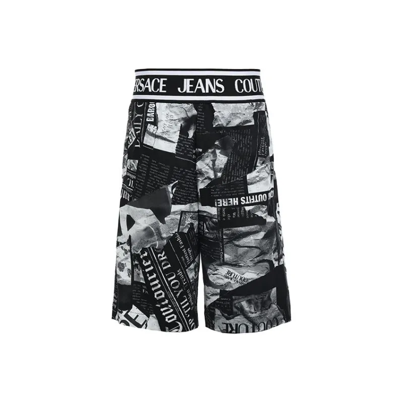 VERSACE JEANS COUTURE Magazine Printed Knee Length Shorts-0