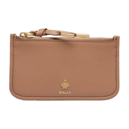 BALLY Calfskin Card Holder Women's Beige