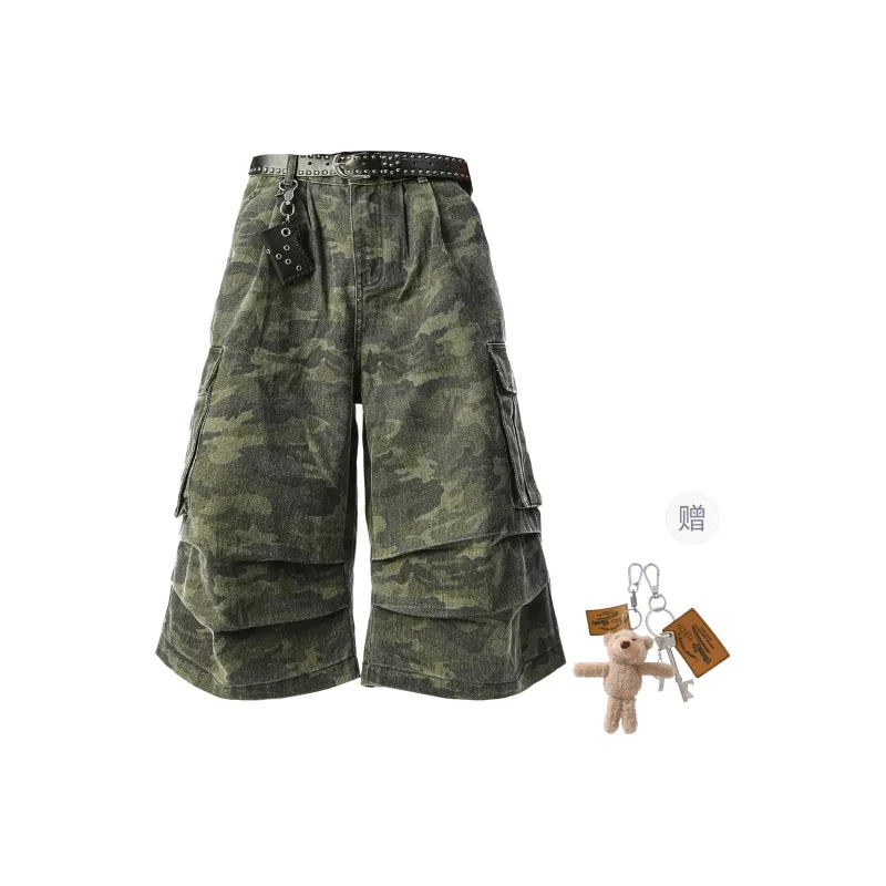 HOKLV SS25 Denim Shorts Unisex Green-0