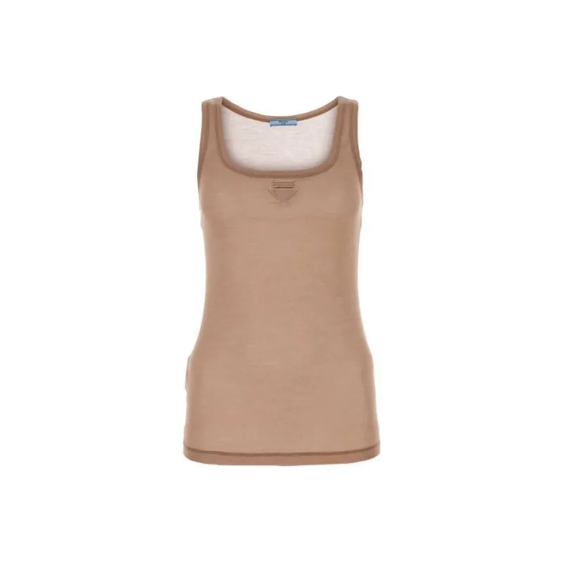 PRADA Logo Detailed Sleeveless Top-0