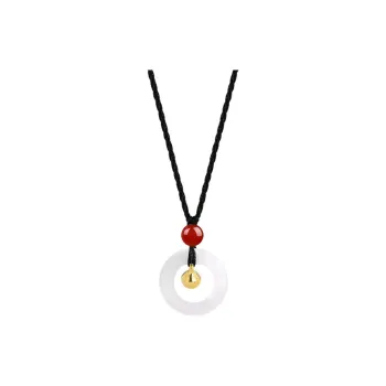 Blooming Petals White Jade Bodhi Necklaces Unisex