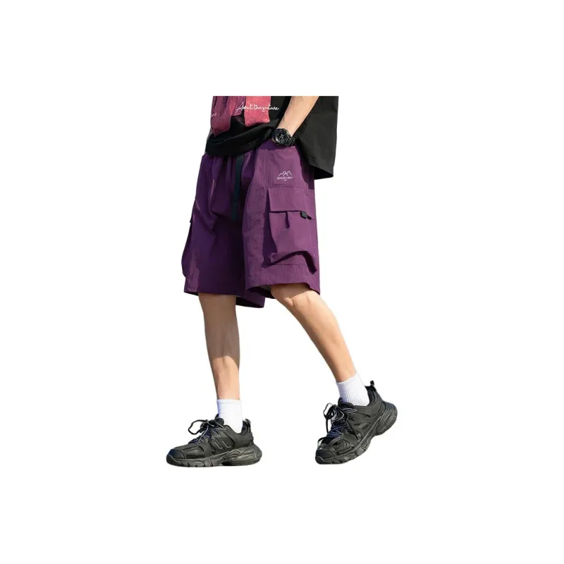 Warrior Huichao Riding The Wind Collection Cargo Shorts Unisex Lake Blue-5