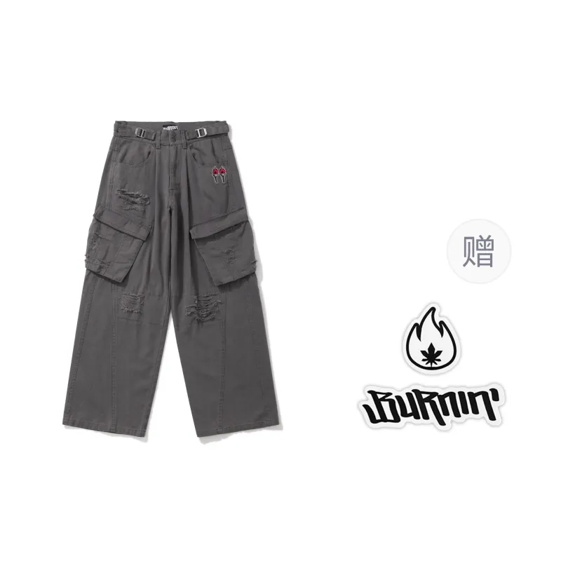 BURNIN Casual Pants Unisex Dark Gray-0