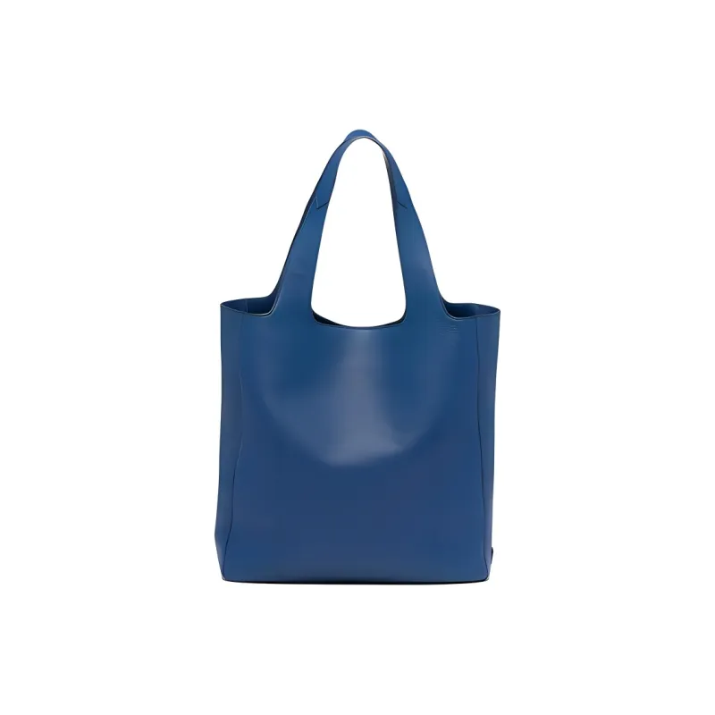 PRADA Leather Tote Bag, Shopping Bag, Handbag, Shoulder Bag Men's Dark Purple Blue-2