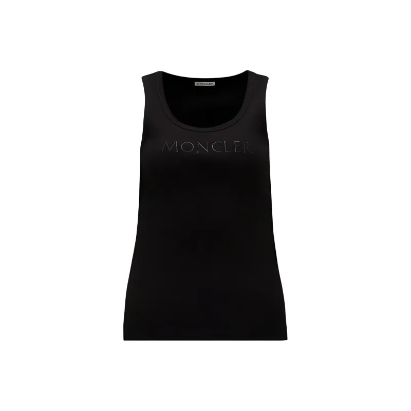Moncler Logo Embroidered Ribbed Tank Top-0