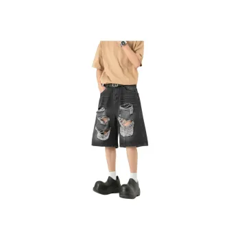 ROOMBOSE Denim Shorts Unisex Black