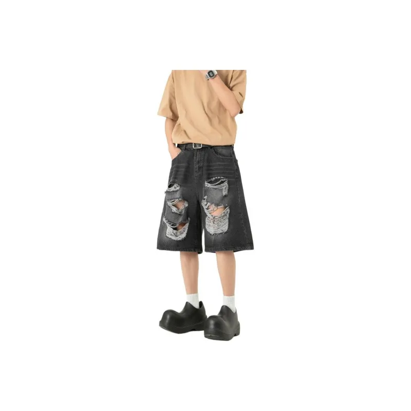 ROOMBOSE Denim Shorts Unisex Black-0