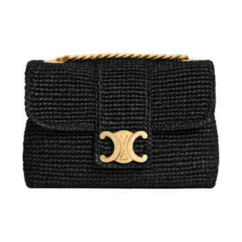 CELINE Victoire Plant Material Crossbody Bag, Shoulder Bag Mini Women's Black