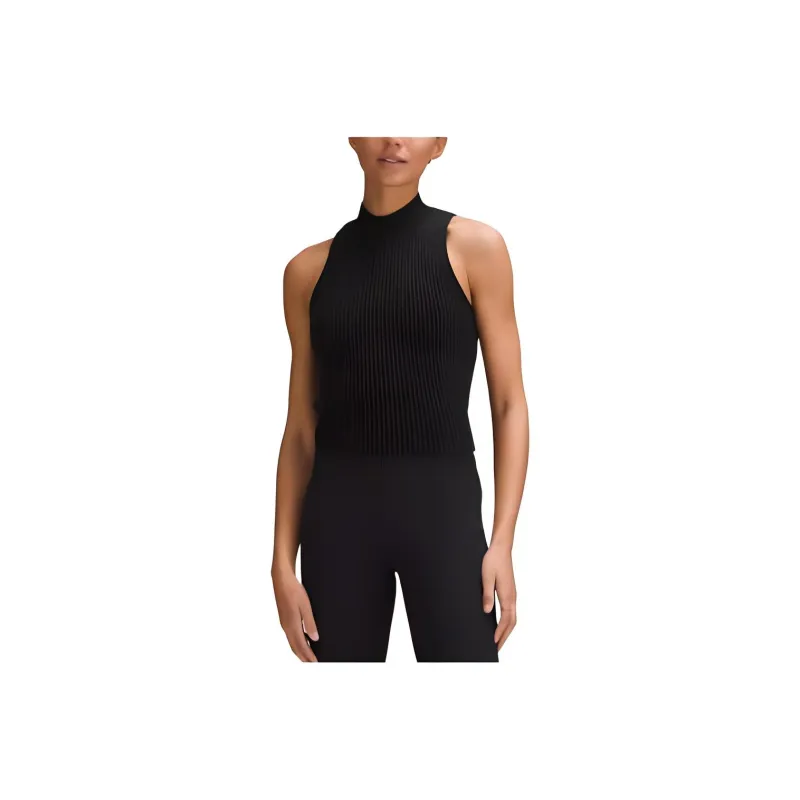 Lululemon Silk-Blend Knit Tank Top Tank Tops Women's Black-0