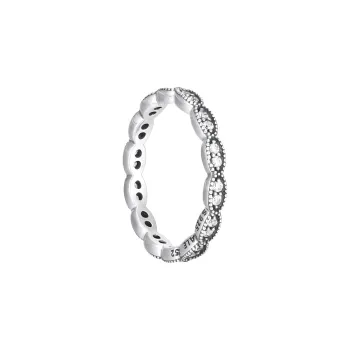 Pandora 925 Sterling Silver With Zircon Rings Unisex Silver