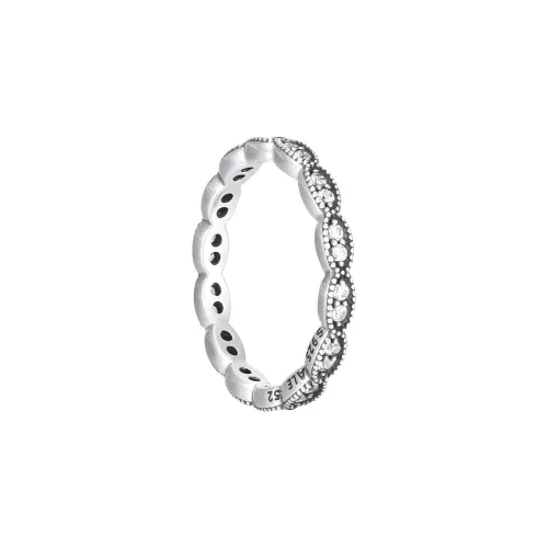Pandora 925 Sterling Silver With Zircon Rings Unisex Silver