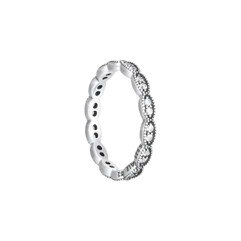 Pandora 925 Sterling Silver With Zircon Rings Unisex Silver-0