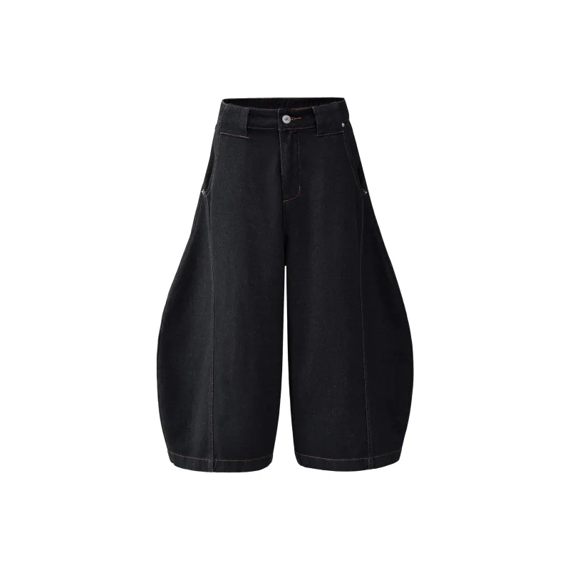 Ghost Mask Denim Shorts Unisex-0
