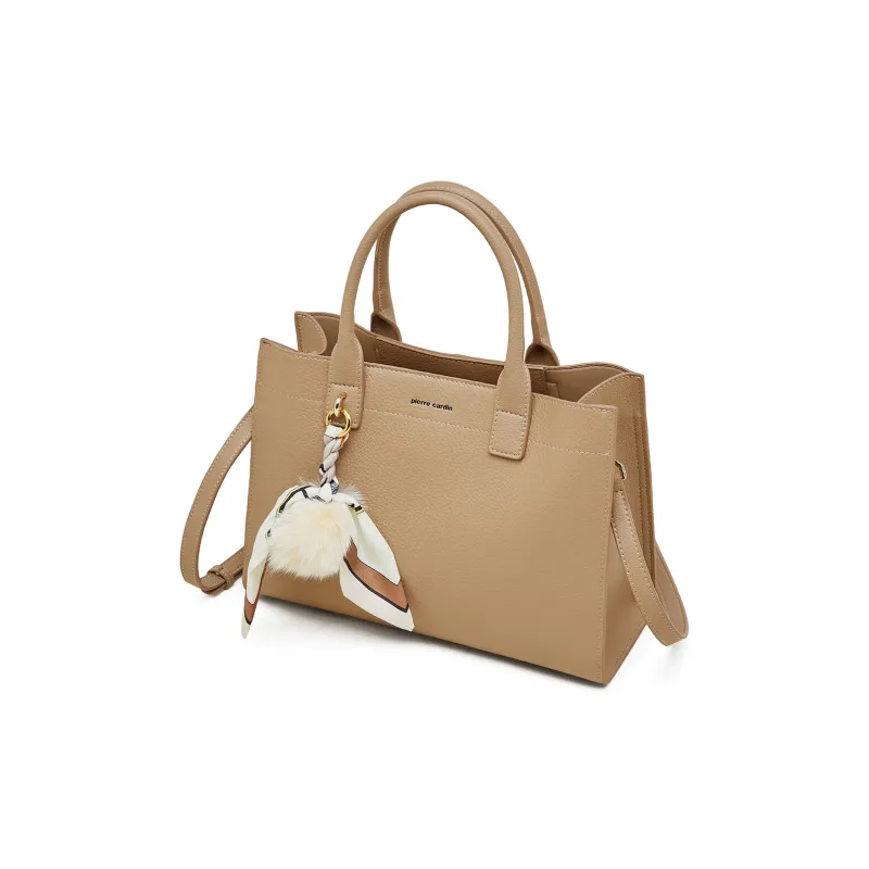 PIERRE CARDIN Split Cow Leather Handbag, Shoulder Bag, Crossbody Bag Regular Women's Blue/Beige/Milk Tea-16