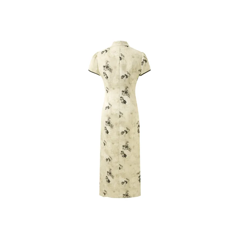 3COLOUR Short Sleeved Dress Women's Pea Green Floral-1