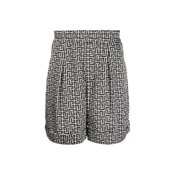 BALMAIN Monogram print Bermuda Shorts
