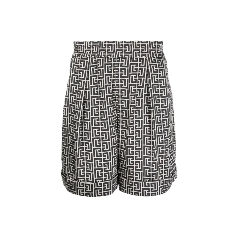 BALMAIN Monogram print Bermuda Shorts-0