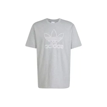 Adidas Originals ADICOLOR OUTLINE TREFOIL T Shirt Men's Medium Gray Heather Flower