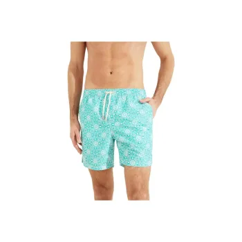 GUESS Mosaic Swim Trunks Casual Shorts Men's Blue