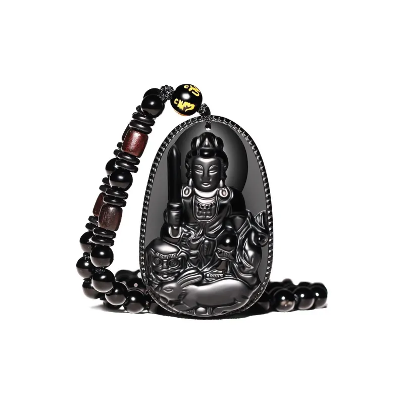 Moon Jewelry Natural Obsidian Jade Necklaces Unisex-2